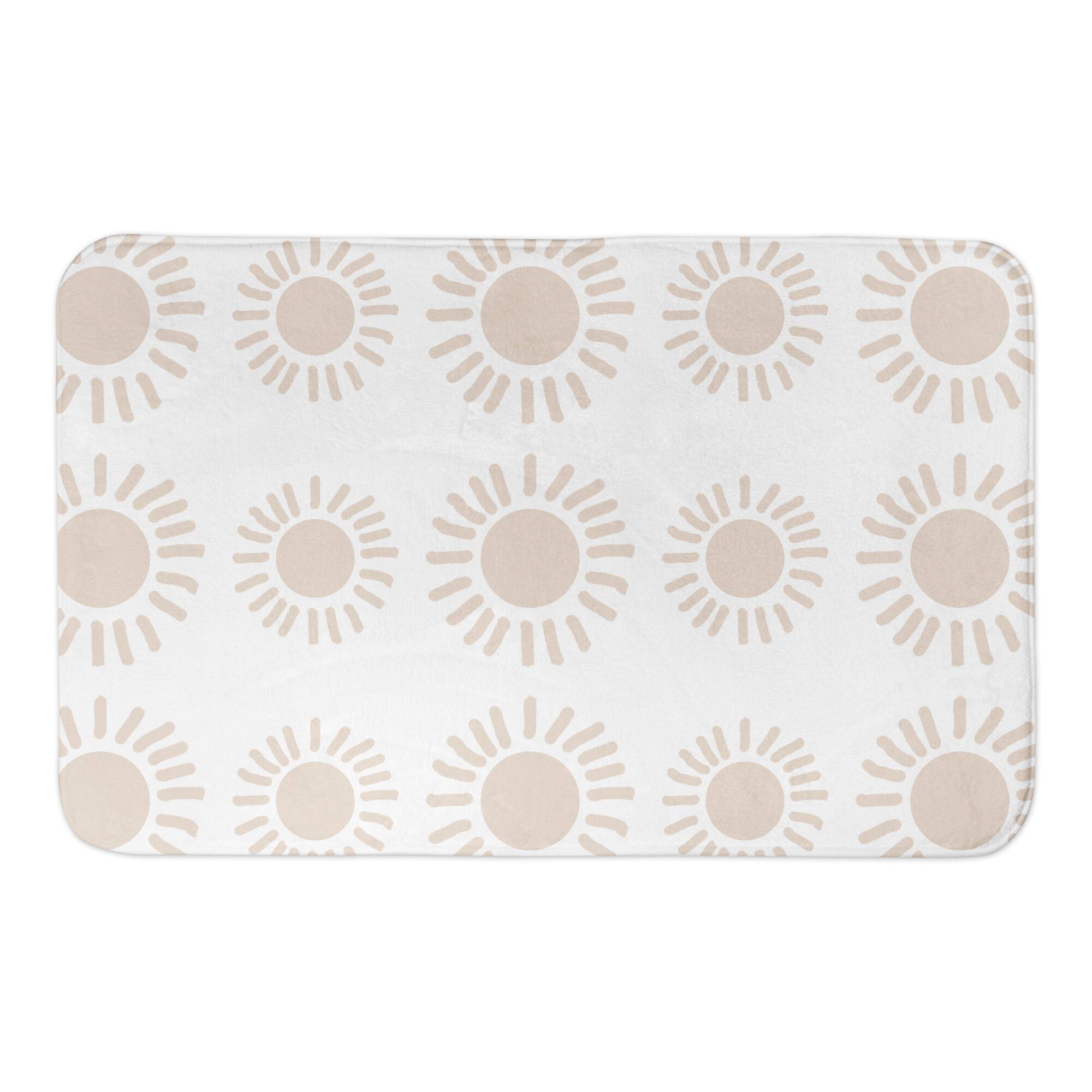 Tan Dot Sunburst 34" x 21" Bath Mat
